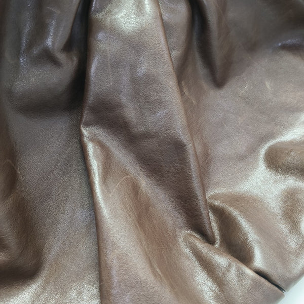Calfskin Top Handle Bag Brown