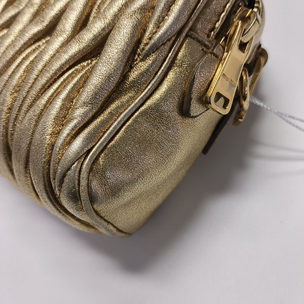 Quilted Lambskin Shoulder Bag Gold