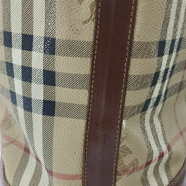 Coated Canvas Bucket Bag Beige