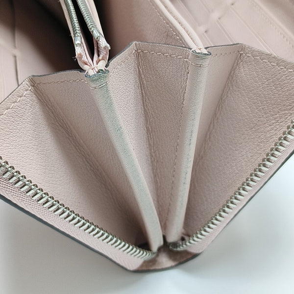 ZIPPY Monogram Calfskin Pink Wallet