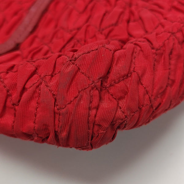 Quilted Canvas Tote Bag Red