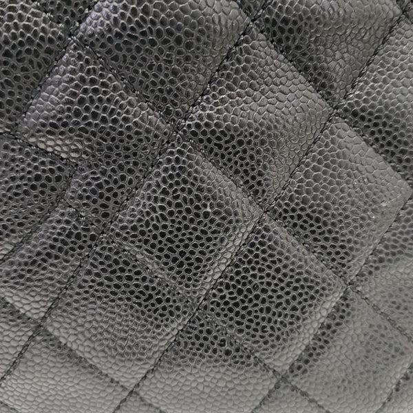 CHANEL GST Large Quilted Grained Calfskin Black