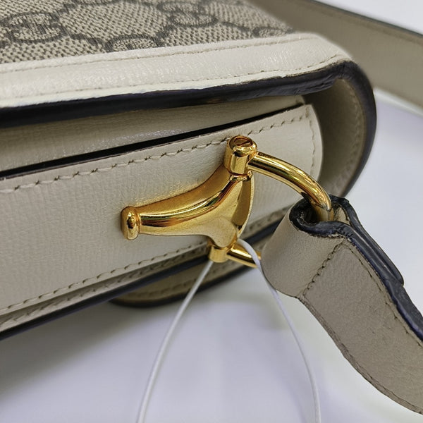 Horsebit 1955 Small Monogram Coated Canvas Beige