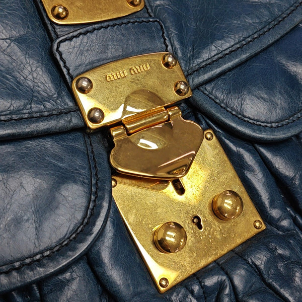 Miu Coffer Calfskin Blue