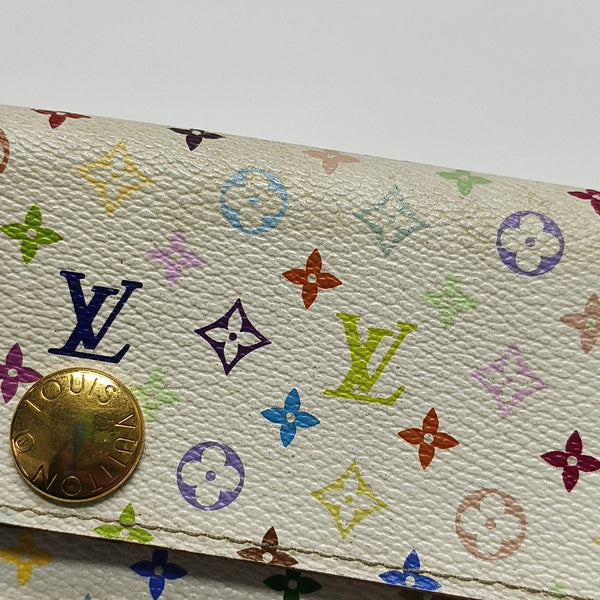 LV × TM PORTE MONNAIE Monogram Coated Canvas White Wallet