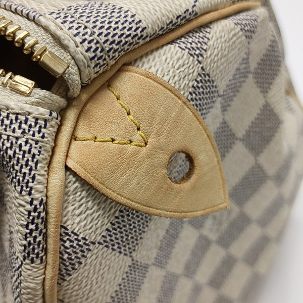 SPEEDY 25 Damier Azur Coated Canvas White