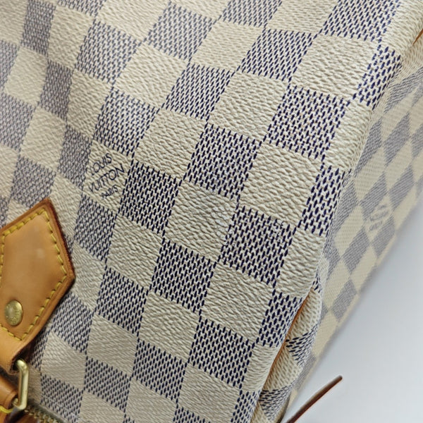 SPEEDY 30 Damier Azur Coated Canvas White