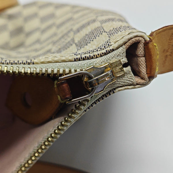 IENA MM Damier Azur Coated Canvas White