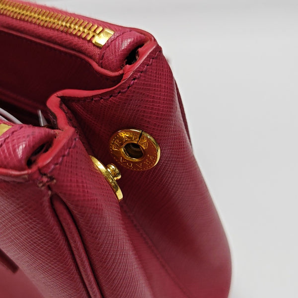 Galleria Small Saffiano Calfskin Red