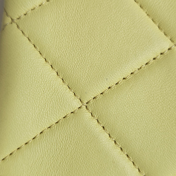 Quilted Lambskin Shoulder Bag Yellow