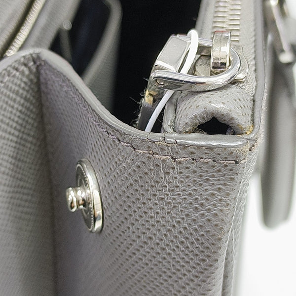 Galleria Large Saffiano Calfskin Gray