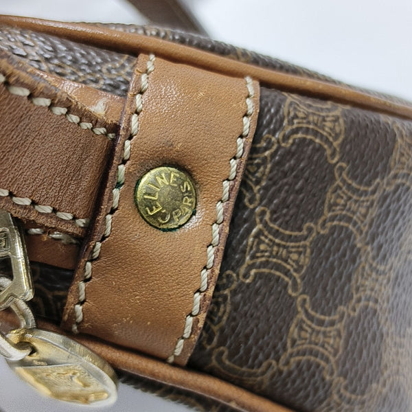 Coated Canvas Shoulder Bag Brown