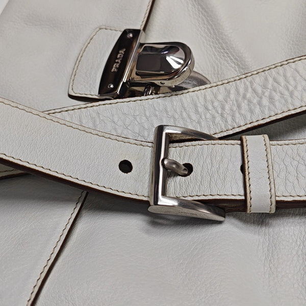 Calfskin Shoulder Bag White