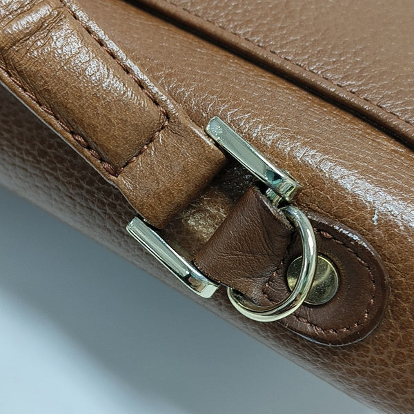 Calfskin Top Handle Bag Brown