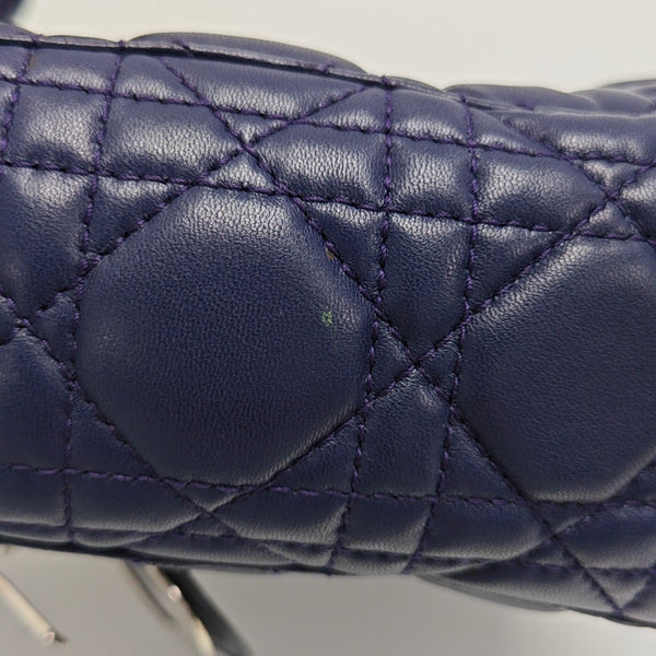 Lady Dior Small Cannage Lambskin Blue