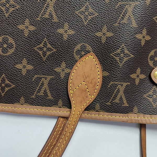 NEVERFULL MM Monogram Coated Canvas Brown