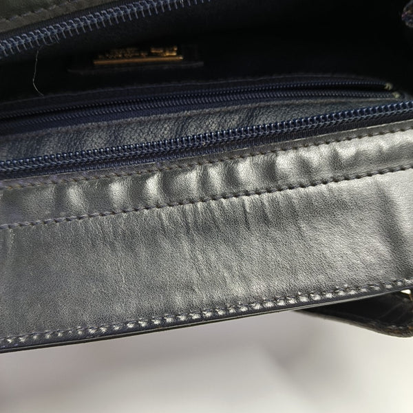 Coated Canvas Shoulder Bag Blue
