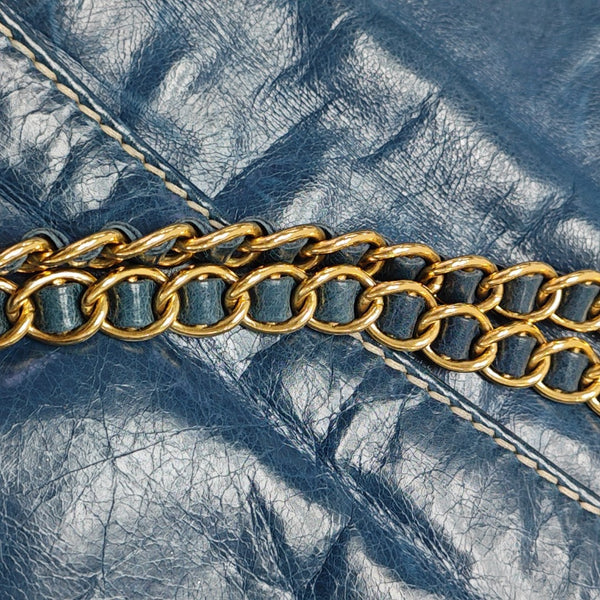 Calfskin Shoulder Bag Blue