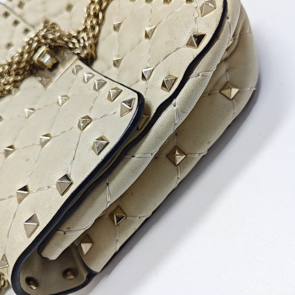 Spike Up Leather Beige