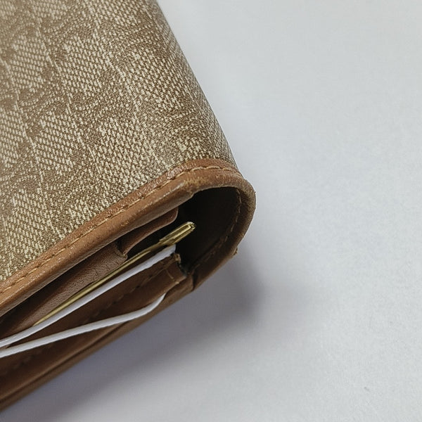 Coated Canvas Wallet Beige