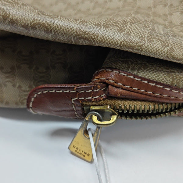 Coated Canvas Clutch Beige