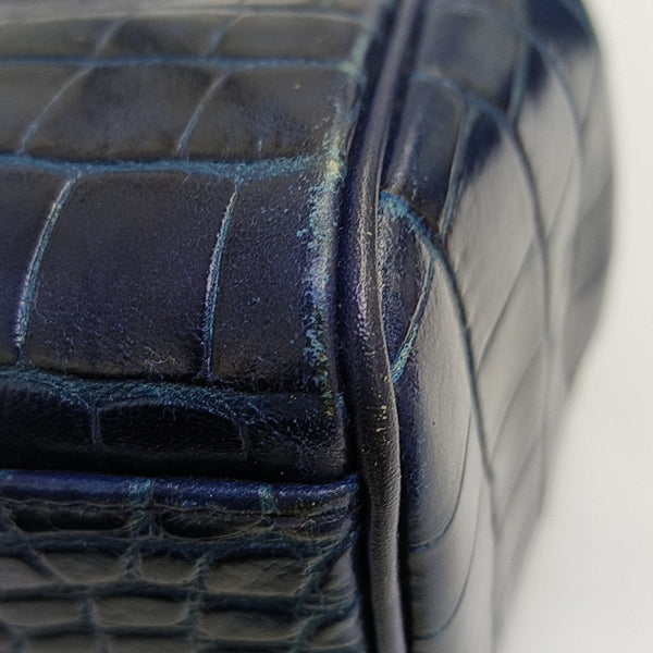 Calfskin Top Handle Bag Blue