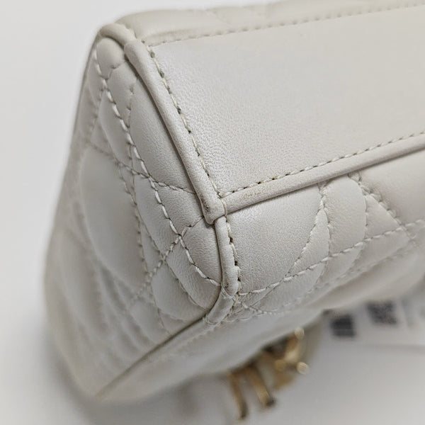 Lady D-Joy Medium Cannage Lambskin White