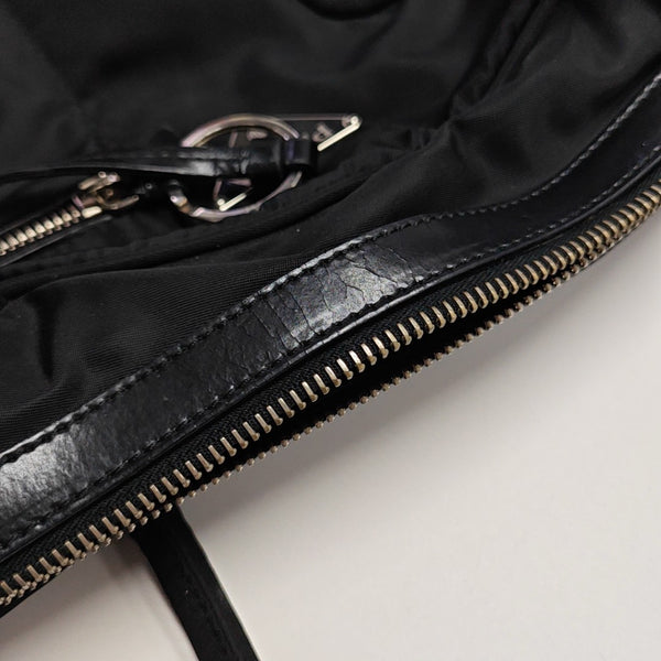Nylon Top Handle Bag Black