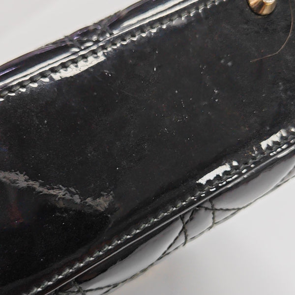 Lady Dior Mini Quilted Patent Leather Black