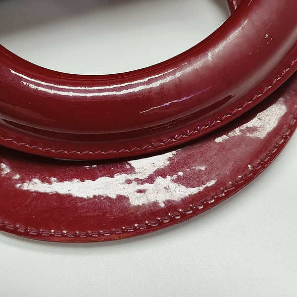 Lady Dior Mini Cannage Patent Calfskin Red