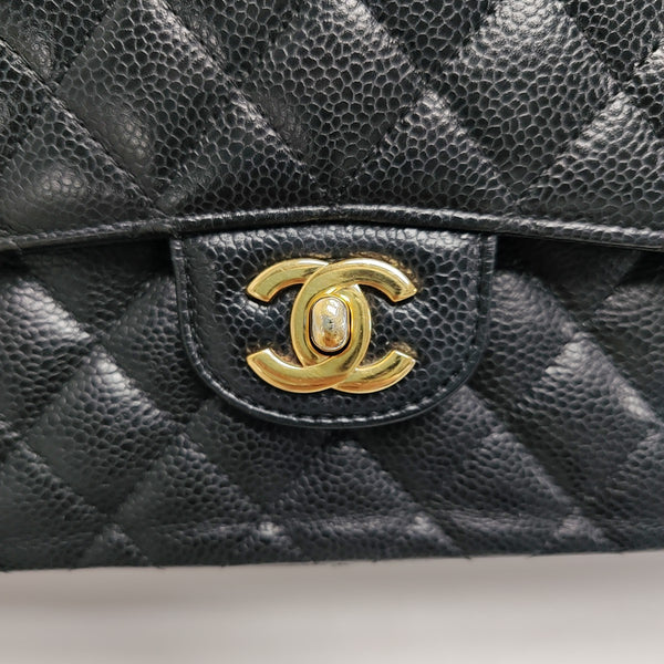 CLASSIC FLAP Small Quilted Grained Calfskin Black