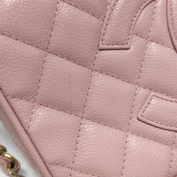 Quilted Grained Calfskin Top Handle Bag Pink