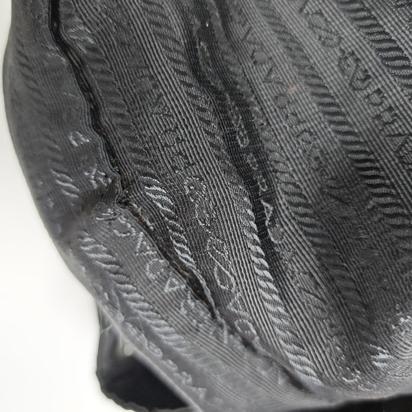 Quilted Nylon Backpack Black