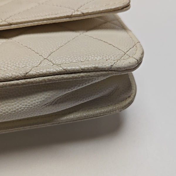 WOC Quilted Grained Calfskin White