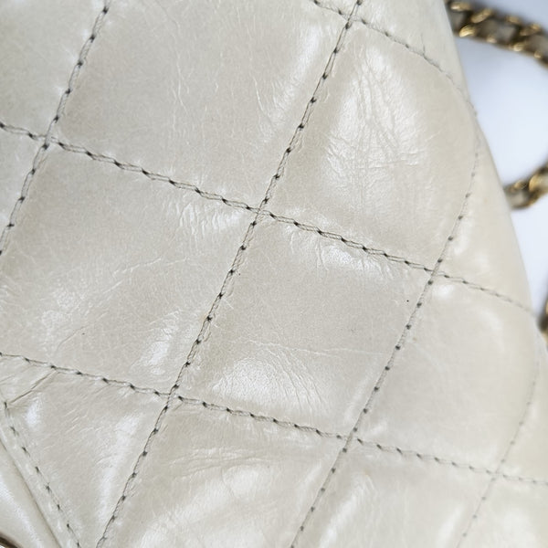 Quilted Calfskin Shoulder Bag Beige