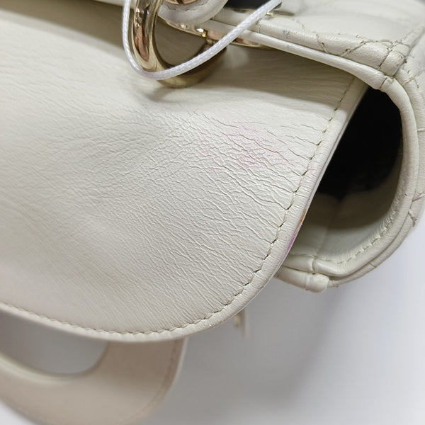 Lady Dior Cannage Piel de Cordero Blanco
