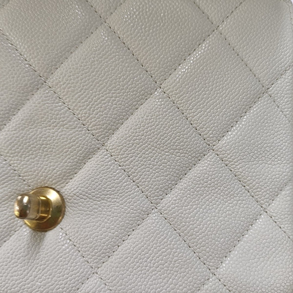 WOC Quilted Grained Calfskin White