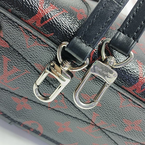 Monogram Coated Canvas Shoulder Bag Black