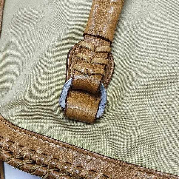 Fabric Top Handle Bag Beige