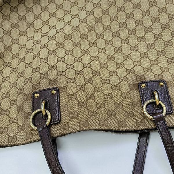 Monogram Canvas Tote Bag Brown