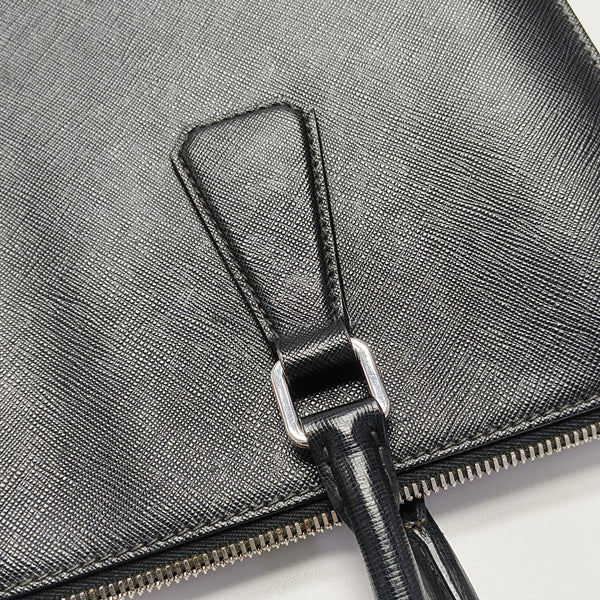 Saffiano Calfskin Top Handle Bag Black