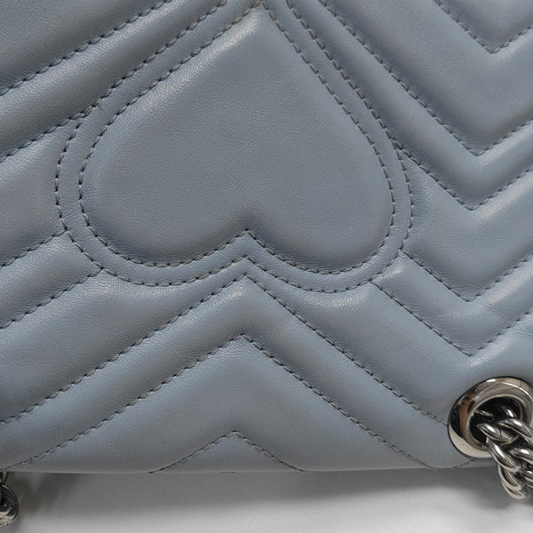 GG Marmont Small Quilted Calfskin Blue