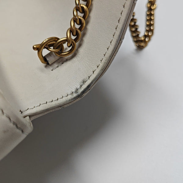 GG Marmont Mini Quilted Calfskin White