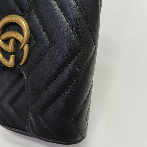 GG Marmont Mini Quilted Calfskin Black