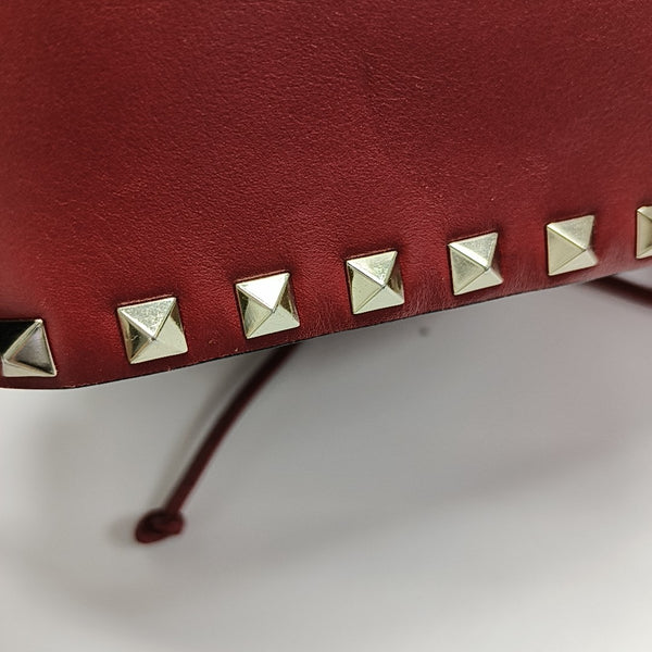 Rockstud Small Calfskin Red