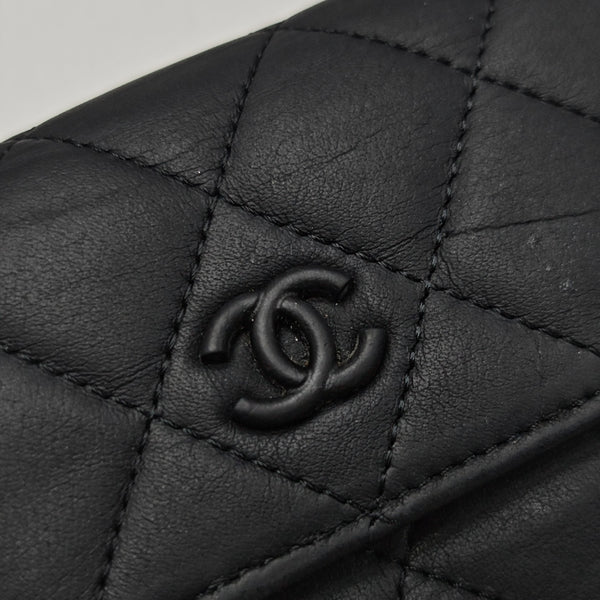 CLASSIC FLAP Mini Quilted Lambskin Black Wallet