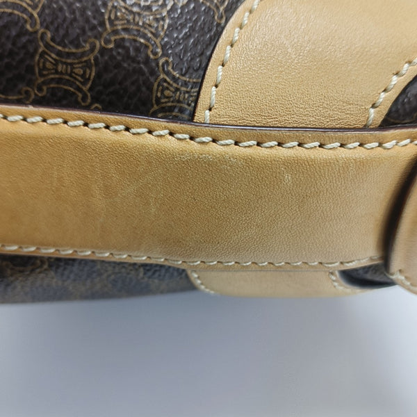 Coated Canvas Shoulder Bag Brown