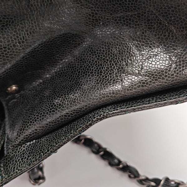 Quilted Grained Calfskin Shoulder Bag Green
