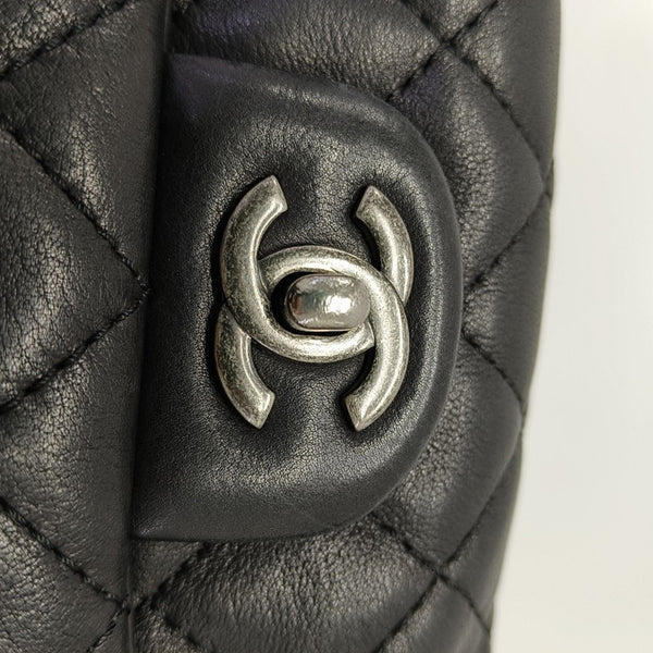 Quilted Calfskin Backpack Black