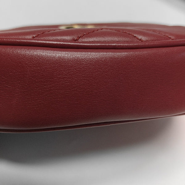 GG Marmont Super Mini Quilted Calfskin Red